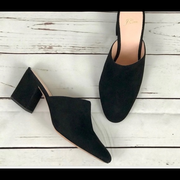 J. Crew Shoes - J crew black suede mules sz 8.5